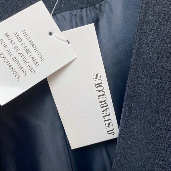 JUSTFAB Black Jacket Plus Size 2X Women Open Front Blazer Drama Sleeve NWT - Picture 8 of 11